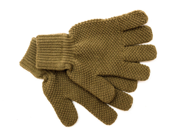 Woolen gloves isolated on white background - Photo, Image