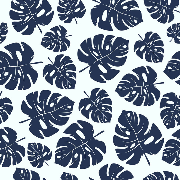 Seamless pattern with tropical monstera leaves - Вектор,изображение