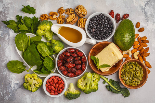 Healthy food nutrition dieting concept. vitamin e food, food background,  - Zdjęcie, obraz