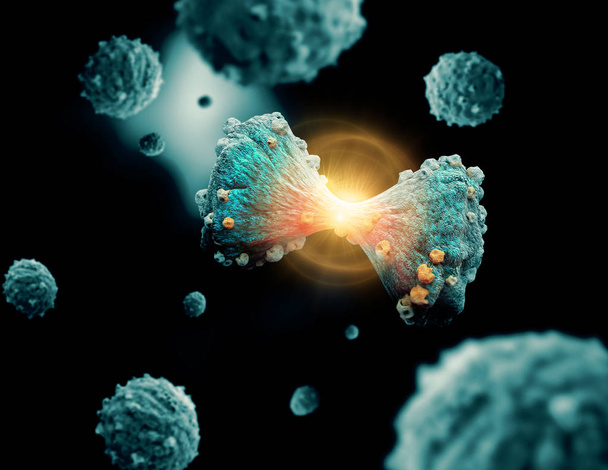 Ракова клітина в момент, коли ділиться
 - Фото, зображення