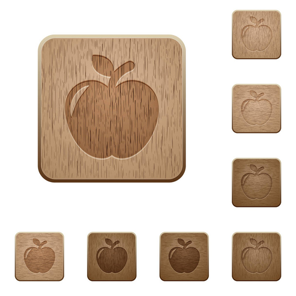 Apple houten knoppen - Vector, afbeelding