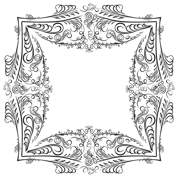 Koristeellinen symmetria kalligrafia kuvio musta
 - Vektori, kuva