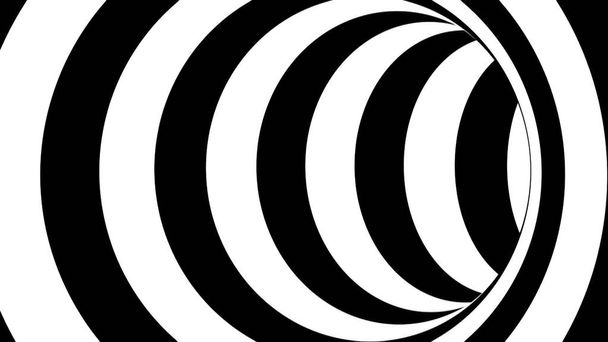 Μαύρο και άσπρο ριγέ σήραγγα, ψυχεδελικό αφαίρεσης, 3d rendering υπολογιστή γενιά backgorund - Φωτογραφία, εικόνα
