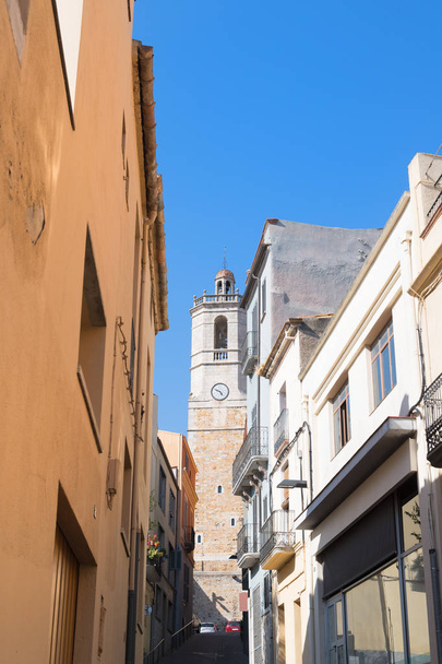 Church tower in Spanish Llagostera - Photo, Image