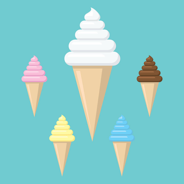 colección de helados sobre fondo de color, ilustración vectorial
 - Vector, imagen