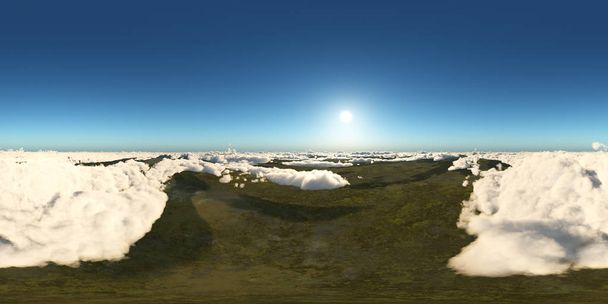 Bezszwowe panoramy sferyczne 360 stopni z widokiem nad chmurami - Zdjęcie, obraz