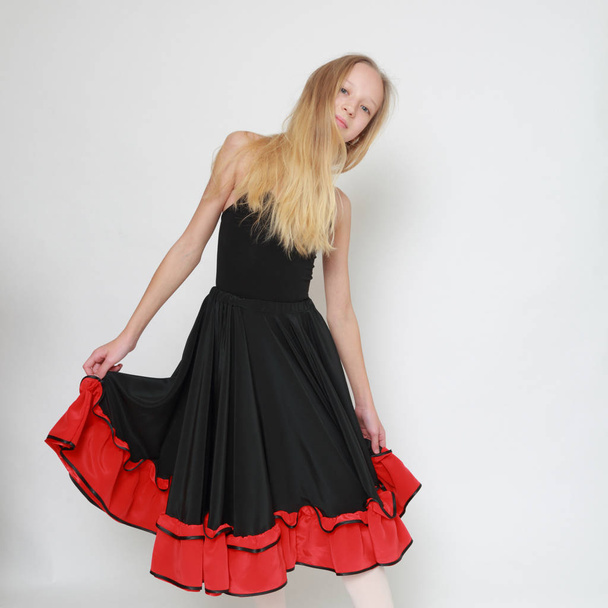 Studio image of flamenco dancer - Photo, image