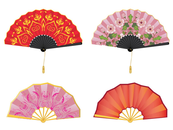 Oriental style fan - Vector, Image