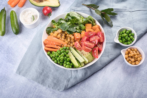 Healthy vegan vegetarian bowl.  Buddha bowl. Clean healthy detox eating - Fotografie, Obrázek