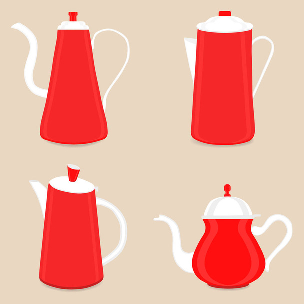 Seramik çaydanlık için tasarlamak vektör çizim logo - Vektör, Görsel