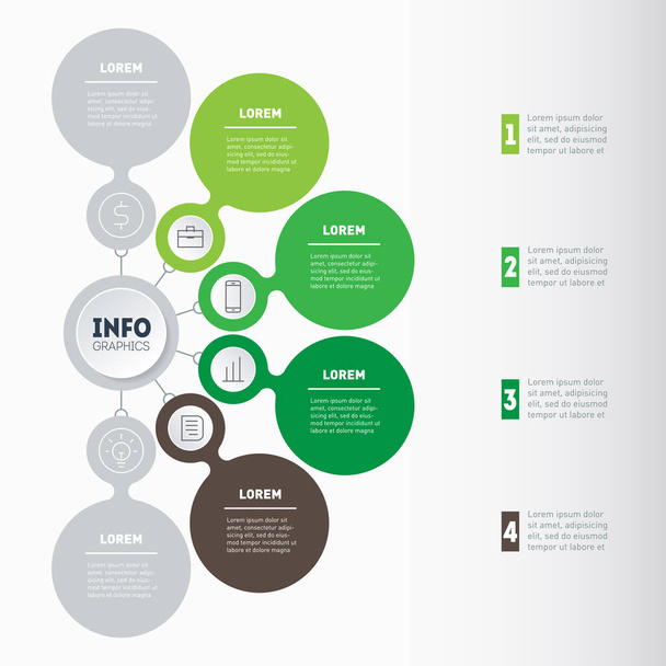 Time line of farming trends. Business concept with 4 or 6 options, parts, steps or processes. Timeline infographics. The development and growth of the eco business. - Vector, Image