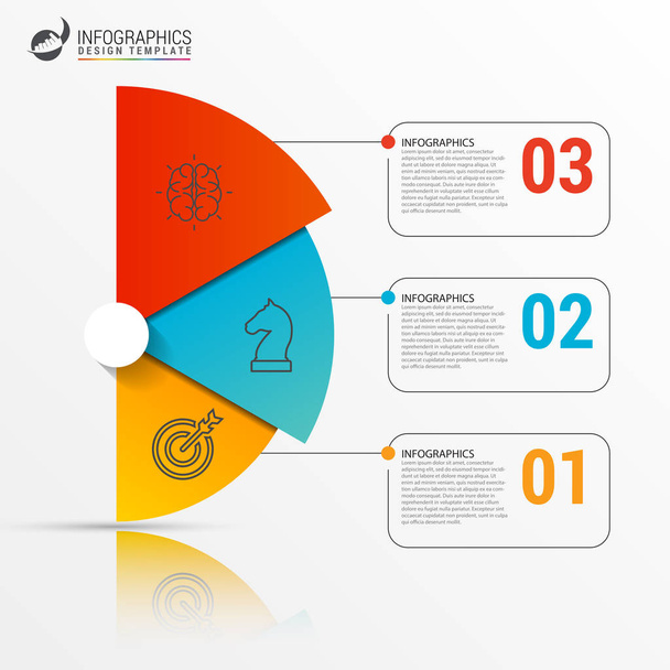 Infographic design template. Business concept with 3 steps - Вектор,изображение