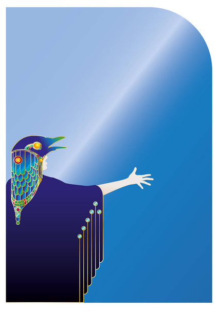 DIVA, ilustracion / kuvitus, juliste, imagen de cantante femenino en azul
 - Vektori, kuva