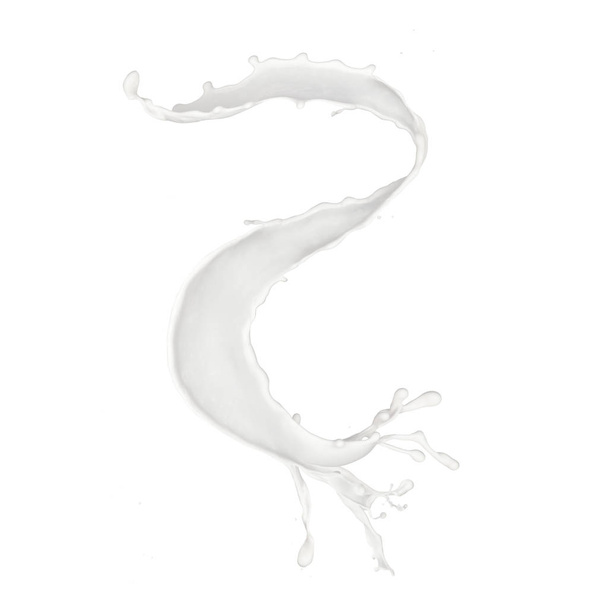 Abstract splash of milk isolated on white background - Φωτογραφία, εικόνα