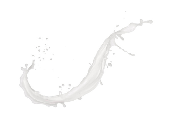 Abstract splash of milk isolated on white background - Foto, afbeelding