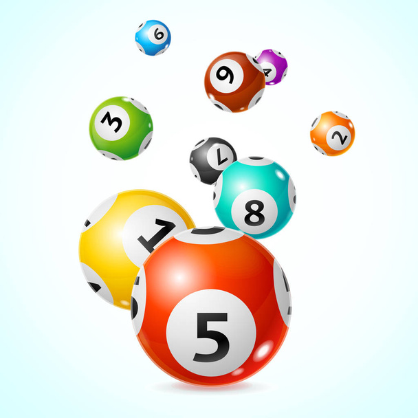 Realistic Detailed 3d Lotto Ball Concept Card Background. Vector - Vektori, kuva