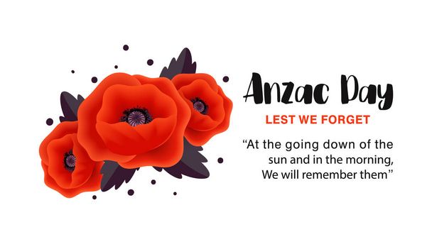 Anzac Day vector poster. Lest We forget.  - Wektor, obraz