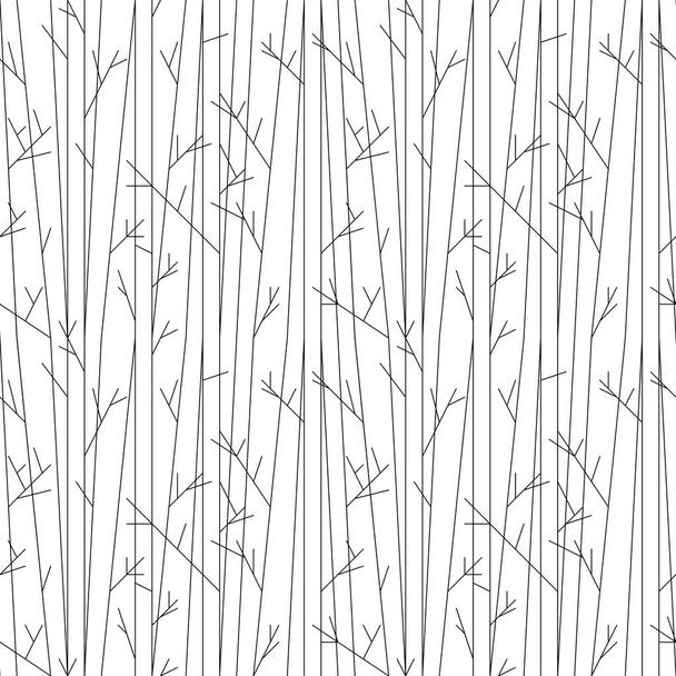 nahtloses Muster mit Bäumen ohne Blätter - Vektor, Bild