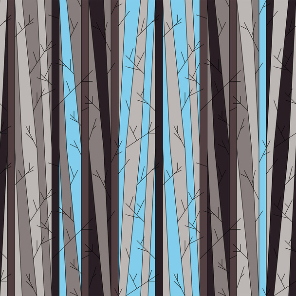 Naadloze patroon met bomen zonder bladeren - Vector, afbeelding
