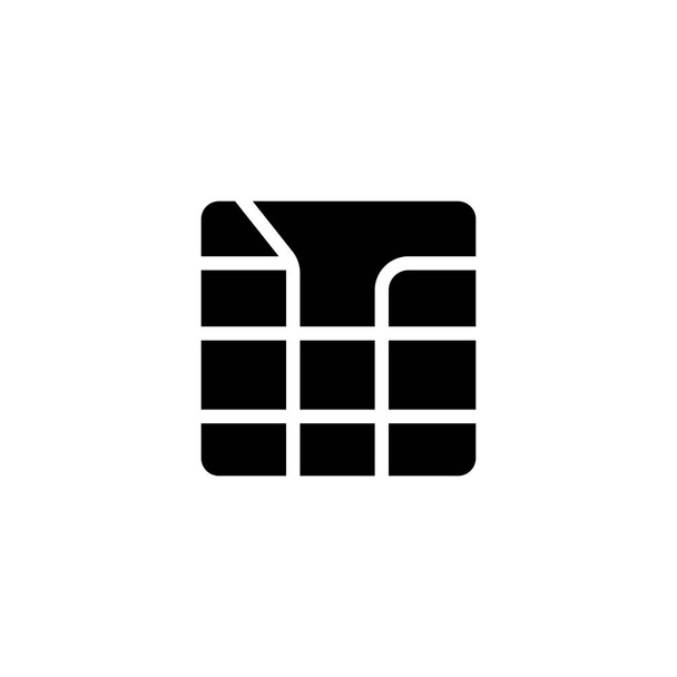 Icona vettoriale piatta del chip della scheda SIM
 - Vettoriali, immagini