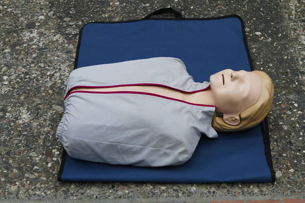 dummy for First aid CPR seminar - Photo, Image