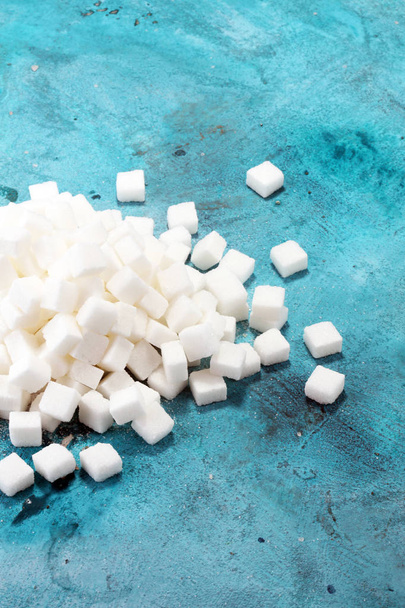 cubos de açúcar. vida insalubre com cubo de açúcar branco
 - Foto, Imagem