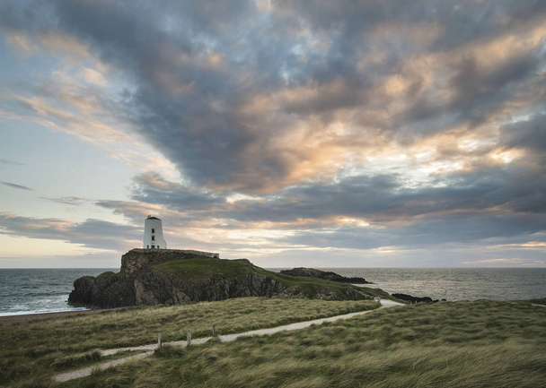 Twr Ynys Llanddwyn 島モア灯台の風景画像  - 写真・画像