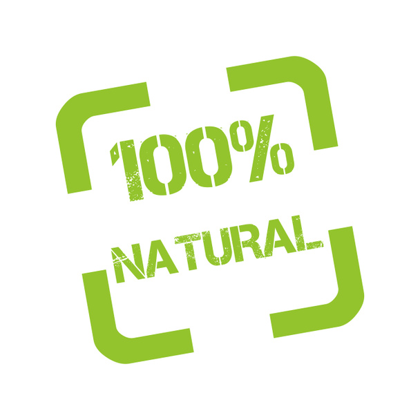 Timbro di gomma con testo 100% naturale
  - Foto, immagini