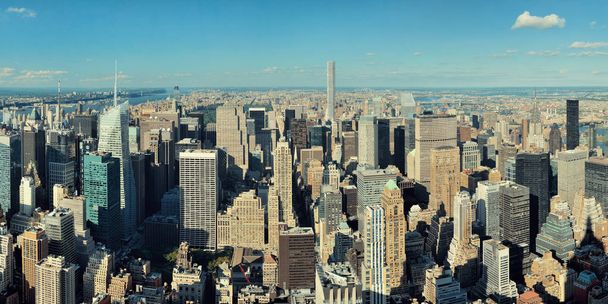 高層ビルや都市のパノラマのニューヨーク市のミッドタウンスカイライン. - 写真・画像