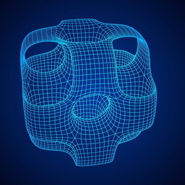 Wireframe Ported Cube - Vecteur, image