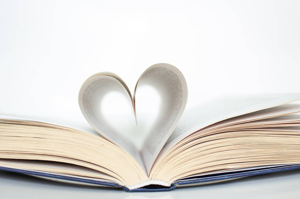Book with love symbol isolated on white background - Φωτογραφία, εικόνα