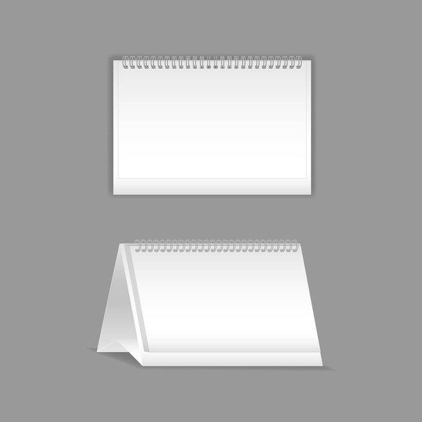 Template, layout, beautiful realistic notebook. Empty white flipchart with spring. - Vector, Imagen