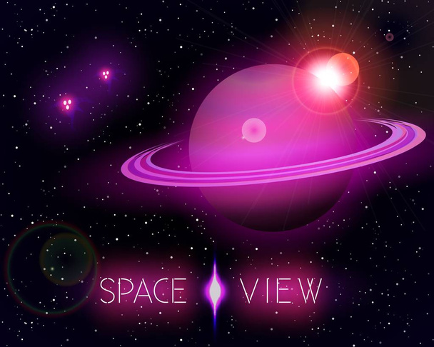 Saturn w otwartej przestrzeni - Wektor, obraz