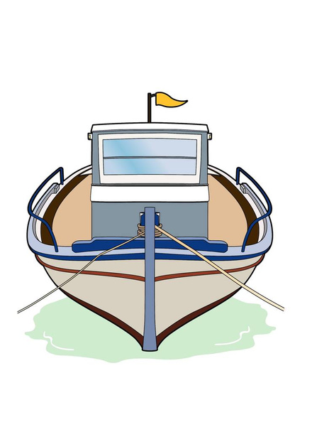Vektoros illusztráció egy halászhajón, Eps 8-fájl - Vektor, kép