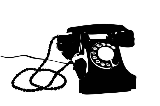 Antique telephone retro drawing art - Photo, Image