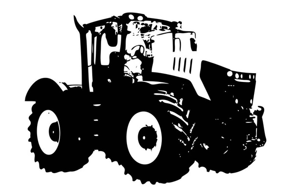 Agricultural tractor illustration art - Photo, Image
