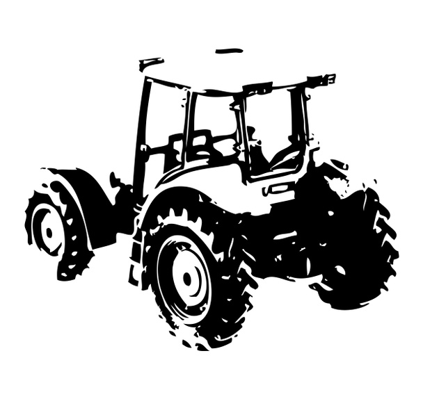 Agricultural tractor illustration art - Photo, Image