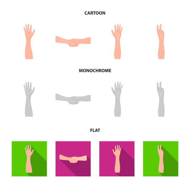 Sign Language мультфильм, плоские, монохромные иконки в коллекции наборов для design.Emotional часть коммуникационных векторных символов фондовый веб-иллюстрация
. - Вектор,изображение