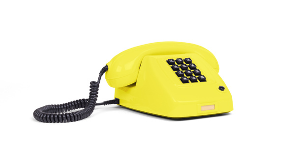 Vintage telefoon - geel - Foto, afbeelding