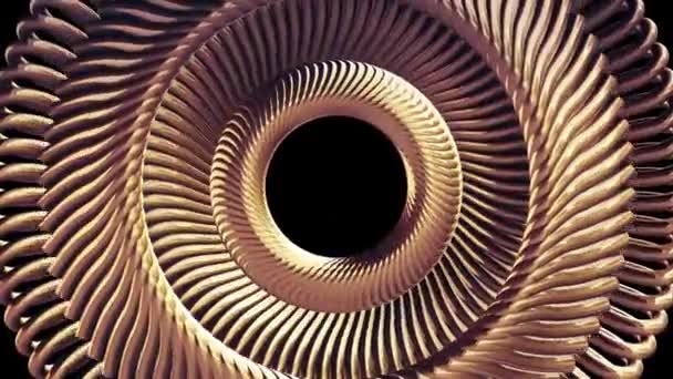 Fluido em movimento rotativo dourado metal cadeia olho círculos sem costura loop animação 3d movimento gráficos fundo nova qualidade industrial techno construção futurista legal agradável alegre vídeo metragem
 - Filmagem, Vídeo