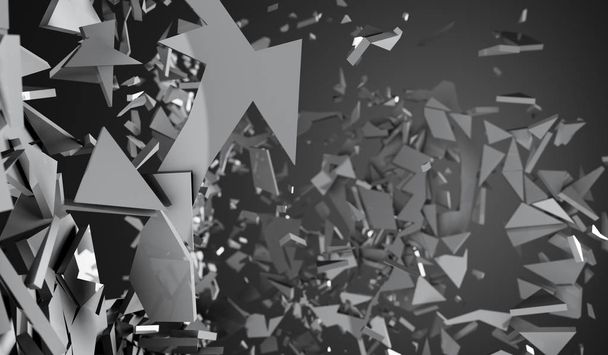 Superficie destrozada abstracta con partículas voladoras caóticas Backgro
 - Foto, imagen