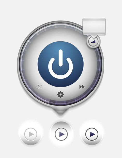 Start power button, ui icon design, on off symbol - Vektor, obrázek