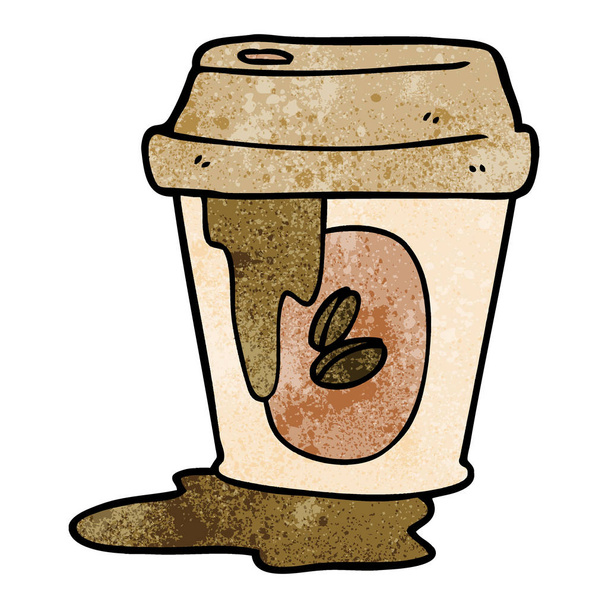 desarrumado café copo desenhos animados
 - Vetor, Imagem