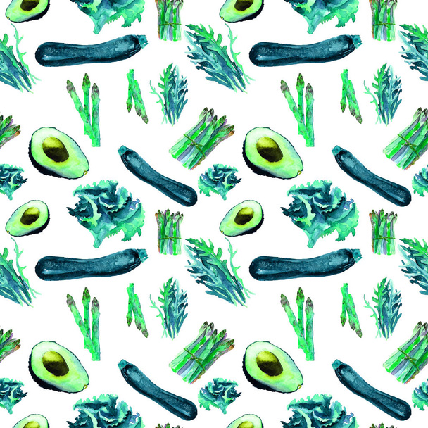 Vegetables Seamless Pattern. Repeatable Pattern with Healthy Food.  - Foto, afbeelding
