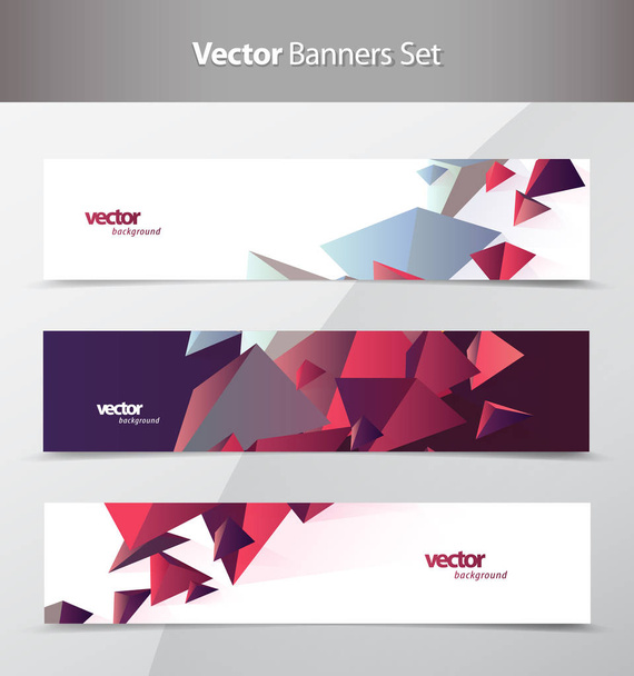 Set of abstract colorful web headers. - Vector, Image