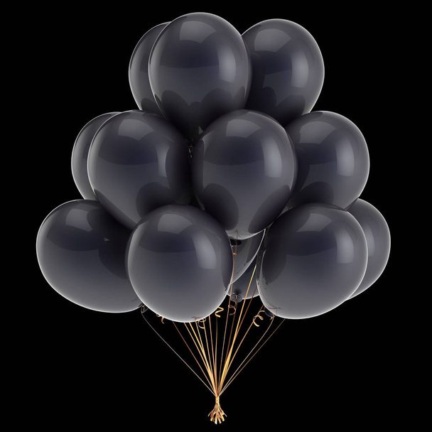 Balloon black bunch birthday party decoration festive balloons - Fotó, kép