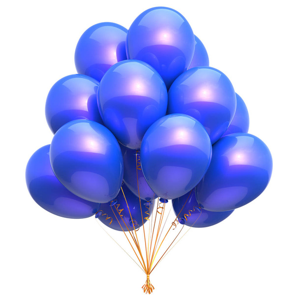 Balloon blue decoration party birthday helium balloons bunch - Φωτογραφία, εικόνα