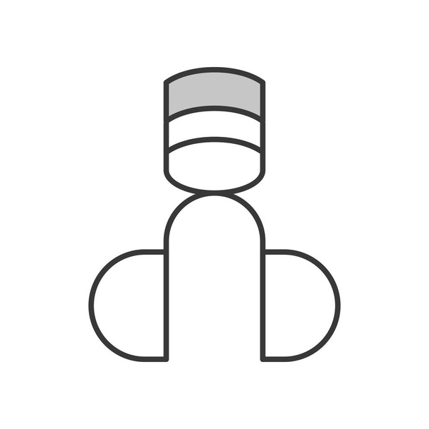 curler ciglia, icona contorno riempito
 - Vettoriali, immagini