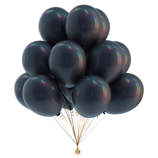 Balloon black bunch birthday party decoration festive balloons - Φωτογραφία, εικόνα