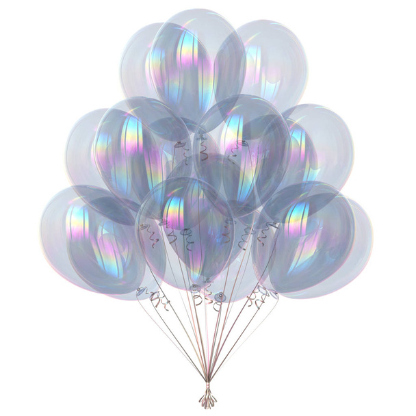 Balloon white birthday party decoration glossy translucent - Φωτογραφία, εικόνα